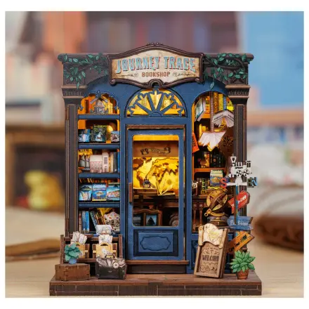 MINIATURE HIŠA DIY Journey Trace Knjigarna 241 kosov + LED Lučka konstrukcijski set fotografija izdelka