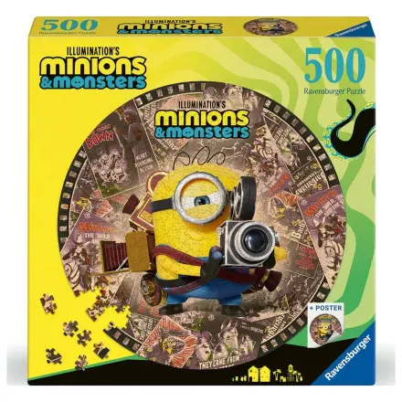 Minions okrogla sestavljanka 500 kosov fotografija izdelka