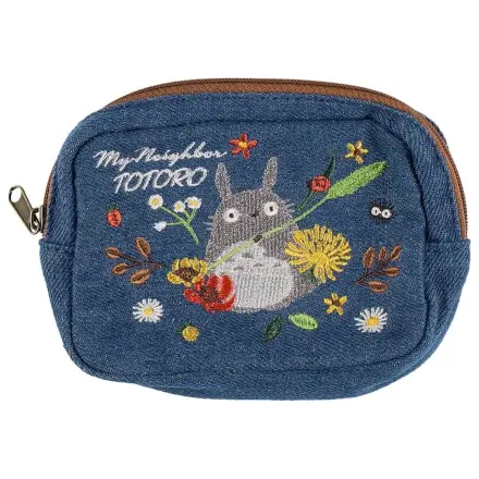 My Neighbor Totoro Denim Pouch Totoro & flower wreath džins torbica fotografija izdelka