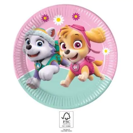 Paw Patrol Skye and Everest papirnati krožniki 8 kosov 23 cm FSC fotografija izdelka