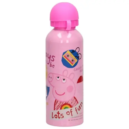 Peppa Pig Zabavna aluminijasta steklenička za pitje s pokrovčkom 500 ml fotografija izdelka