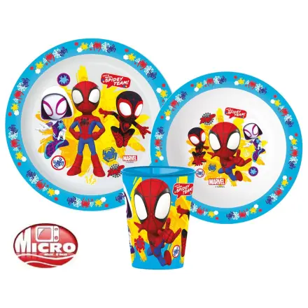 Spider-Man Spidey Team jedilni set, mikro plastični set, s 260 ml kozarcem fotografija izdelka