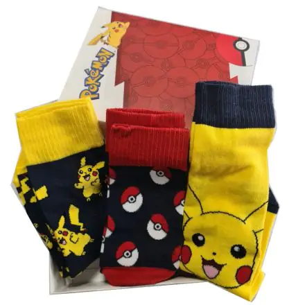 Pokemon mešani paket 3 nogavice za odrasle termékfotója