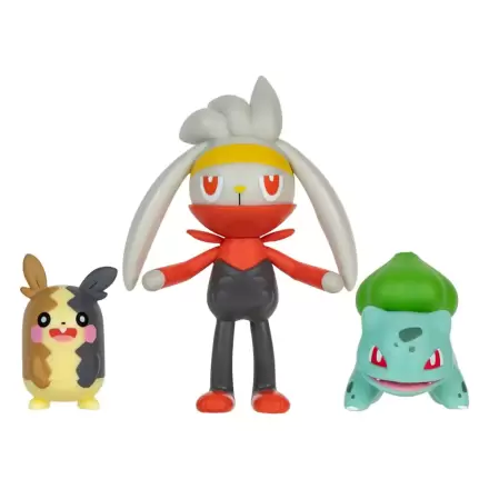 Pokémon bojna figura komplet 3-paket Morpeko (Full-Belly Mode), Bulbasaur #1, Raboot 5 cm fotografija izdelka