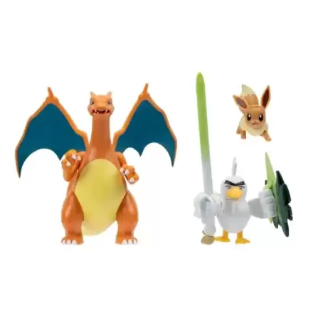 Pokémon Figure 3-paket Eevee, Sirfetch'd & Charizard fotografija izdelka