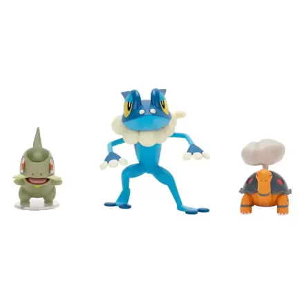 Pokémon First Partner Battle Figure Set Set figuric 3-Pack Torkoal, Axew & Frogadier fotografija izdelka