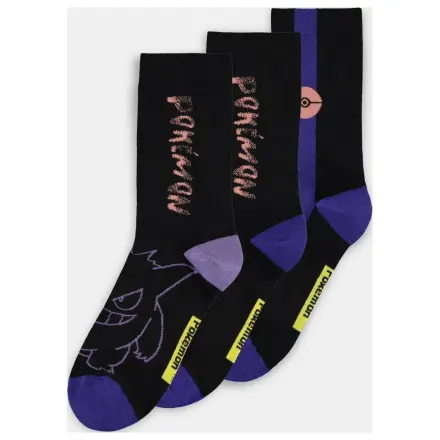 Pokémon Gengar Paket 3 parov nogavic (39-42) fotografija izdelka