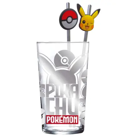 Pokémon Pikachu stekleni kozarec s slamice fotografija izdelka