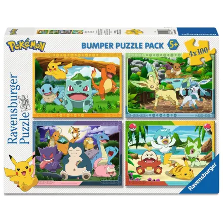 Pokemon puzzle 4x100 kosov fotografija izdelka