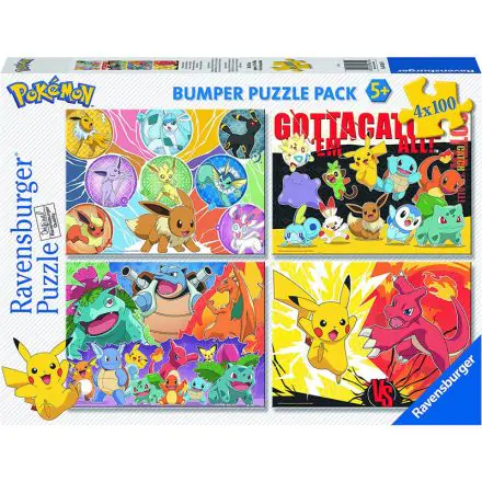Pokemon puzzle 4x100 kosov fotografija izdelka