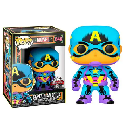 Marvel POP! Marvel Black Light Vinyl Figura Captain America 9 cm termékfotója