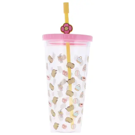 Pusheen kozarec s slamico 700 ml fotografija izdelka