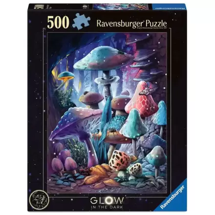 Ravensburger Glow-in-the-Dark sestavljanka Moonlight Mushrooms (500 kosov) fotografija izdelka