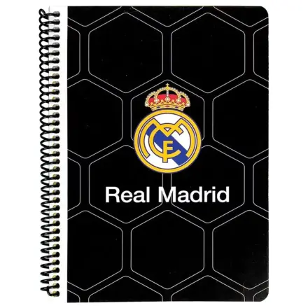 Real Madrid Black B/5 Črtast spiralni zvezek 70 strani fotografija izdelka