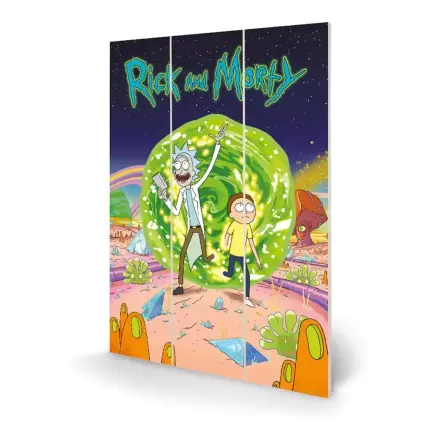 Rick and Morty lesena stenska umetnost Portal 20 x 30 cm fotografija izdelka