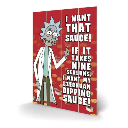 Rick and Morty lesena stenska dekoracija Szechuan Sauce 40 x 59 cm fotografija izdelka