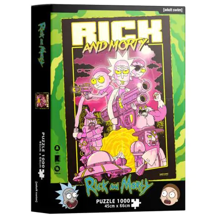 Rick & Morty Jigsaw Puzzle Retro Poster (1000 kosov) fotografija izdelka