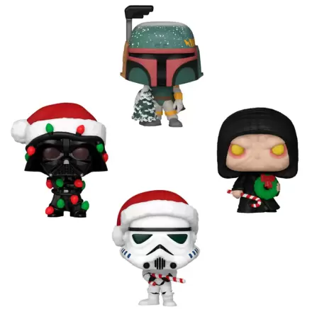 Star Wars Holiday 2024 Pocket POP! Vinyl obeski za ključe 4-Pack Tree Holiday škatla 4 cm fotografija izdelka