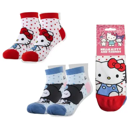 Sanrio Nogavice 2 kosa Hello Kitty Kratke 36-43 fotografija izdelka
