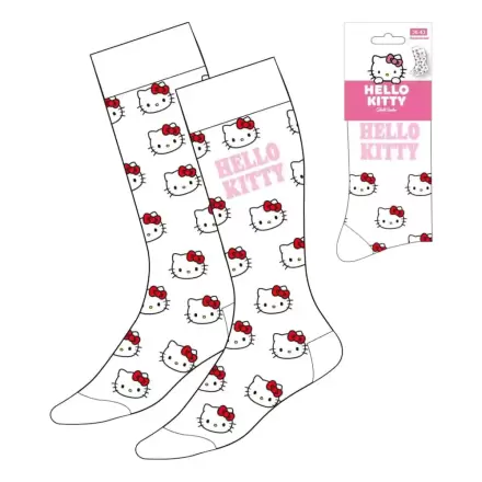 Sanrio Nogavice Hello Kitty Face Bela 36-43 fotografija izdelka