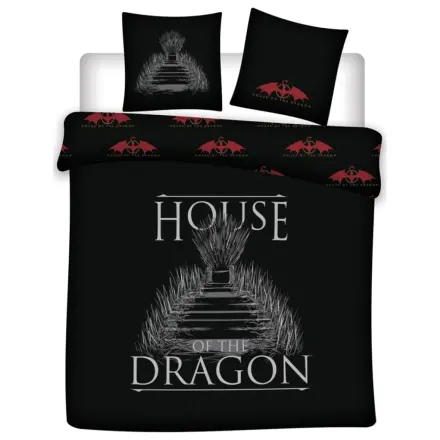 House of the Dragon Črna Mikrofiber Dvojna Prevleka za odejo fotografija izdelka