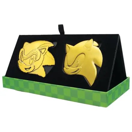 Sonic the Hedgehog Medallion Set 35th Anniversary Then & Now omejena izdaja fotografija izdelka