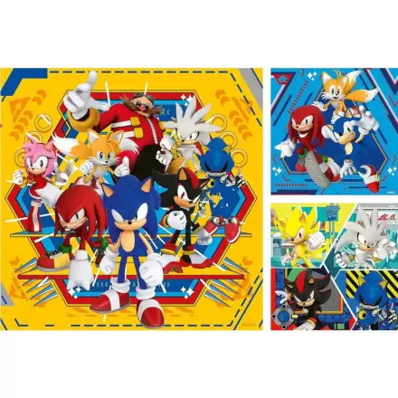Sonic the Hedgehog sestavljanka 3x49 kosov fotografija izdelka