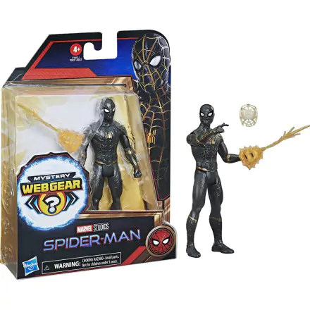 Spider-Man Pókember Black and Gold Suit Spider-Man Mystery Web Gear akcijska figura 13 cm termékfotója