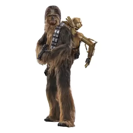 Star Wars Episode V Movie Masterpiece Akcijska figura 1/6 Chewbacca with Disassembled C-3PO 36 cm termékfotója