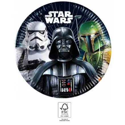 Star Wars Galaxy papirnati krožniki 8 kos 20 cm FSC fotografija izdelka