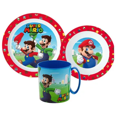 Super Mario Mushroom Kingdom Set posode za večerjo, mikro plastični set s 350 ml skodelico fotografija izdelka