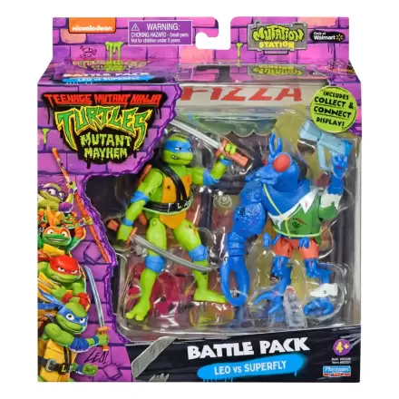 Teenage Mutant Ninja Turtles akcijske figure Leonardo vs. Super Fly 11 cm fotografija izdelka