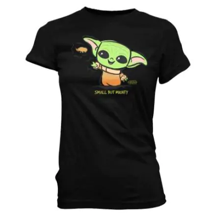 The Mandalorian Cute Yoda Force črna ženska majica kratkih rokavov fotografija izdelka