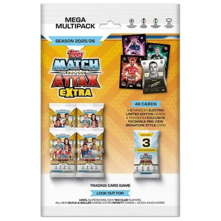 UEFA Champions League Match Attax Extra zbirateljske karte 2025/26 Mega večkratni paket fotografija izdelka