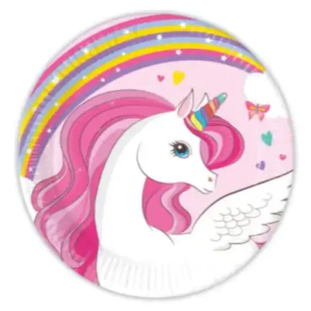 Unicorn Rainbow Colors, Unicorn Papirnati krožniki 8 kos 20 cm FSC fotografija izdelka