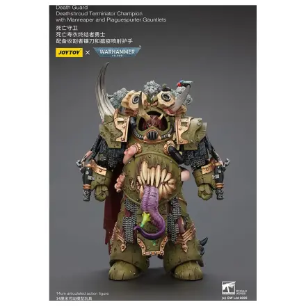 Warhammer 40k akcijska figura 1/18 Death Guard Deathshroud Terminator Champion s Manreaper in Plaguespurter Gauntlets 14 cm fotografija izdelka