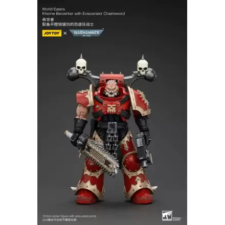 Warhammer 40k akcijska figura 1/18 World Eaters Khorne Berzerker z Eviscerator verižnim mečem 13 cm termékfotója