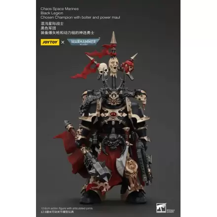 Akcijska figura Warhammer 40k Chaos Space Marines Black Legion Chosen Champion z bolterjem in power maulom 20 cm termékfotója