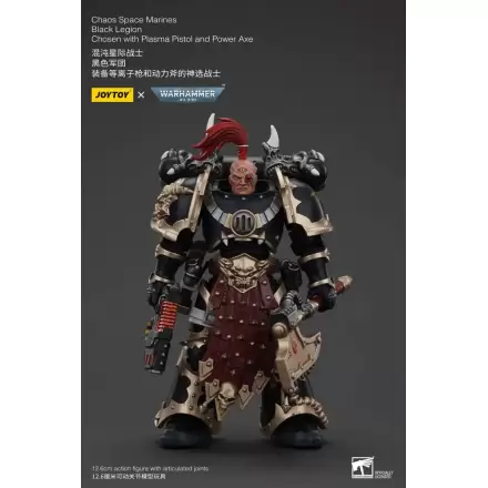 Warhammer 40k akcijska figura Chaos Space Marines Black Legion Chosen s plazemsko pištolo in Power Axe 20 cm termékfotója