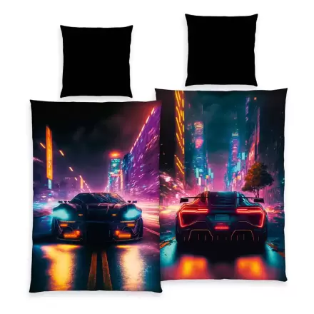 Young Collection posteljnina Neon Cars 135 x 200 cm fotografija izdelka
